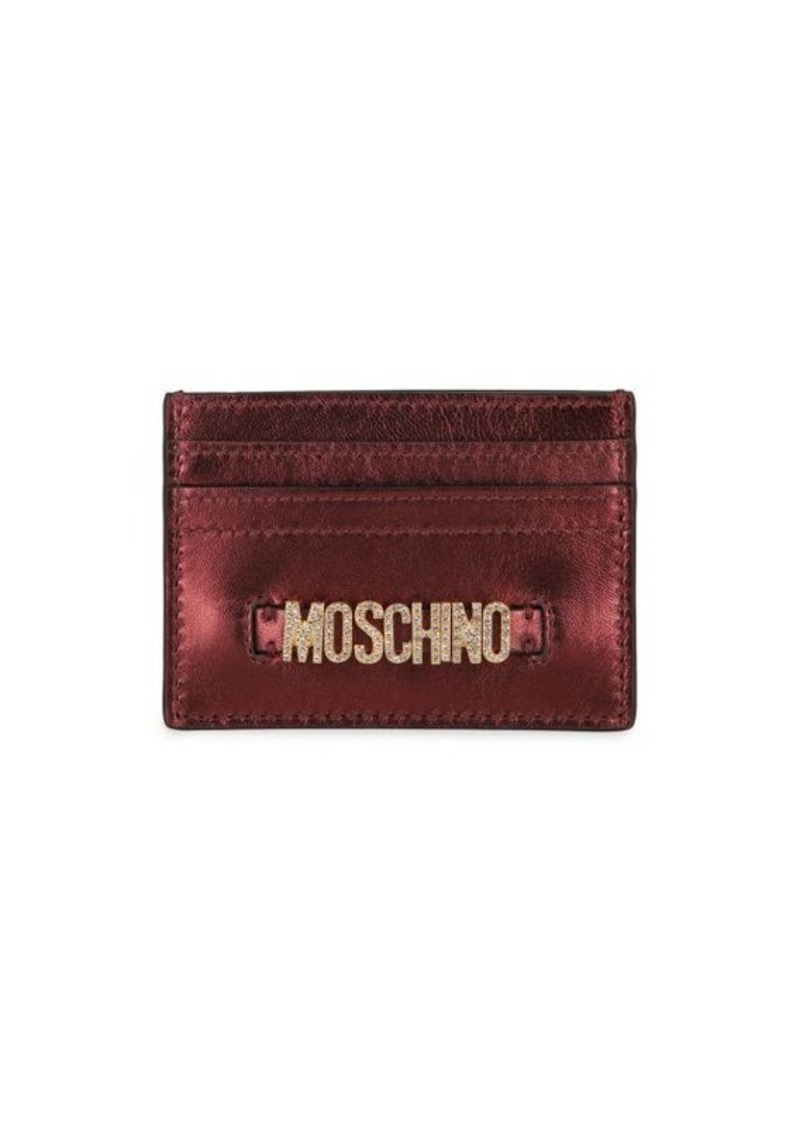 Moschino Embellished Logo Card Holder