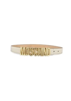 Moschino Embellished Logo Lettering Belt