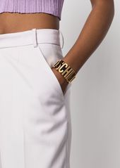 Moschino embossed-logo leather bracelet