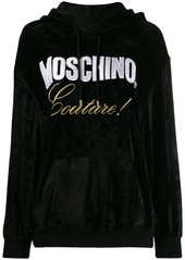 Moschino embroidered-logo couture hoodie