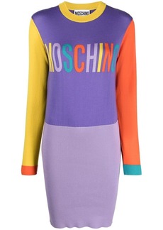 Moschino embroidered-logo knitted dress