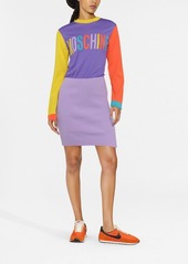Moschino embroidered-logo knitted dress