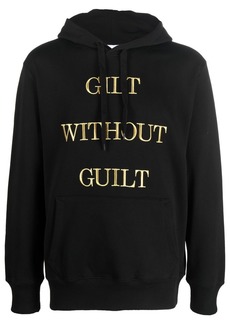 Moschino embroidered-slogan long-sleeve hoodie