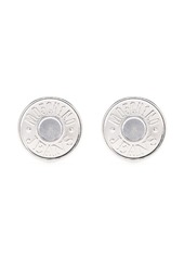 Moschino engraved-logo round earrings