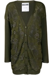 Moschino floral bead embroidered cardigan
