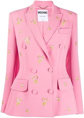Moschino floral-embroidered double-breasted blazer