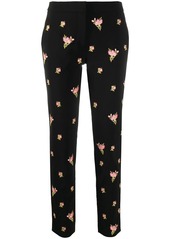 Moschino floral embroidery straight-leg trousers