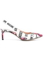 Moschino floral-print singback pumps