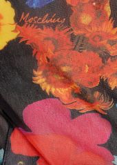 Moschino Flower Print Long Sleeve Mesh Top