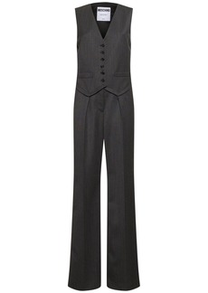 Moschino Grain De Poudre Wool Long Jumpsuit