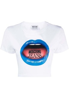 Moschino graphic-print cropped T-shirt