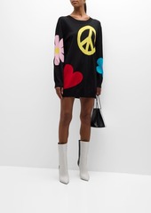 Moschino Graphic-Print Mini Sweater Dress