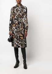Moschino graphic-print silk midi dress