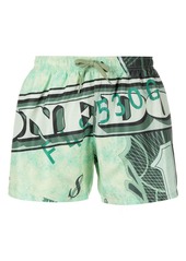 Moschino graphic-print swim shorts