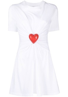 Moschino heart-appliqué gathered T-shirt dress