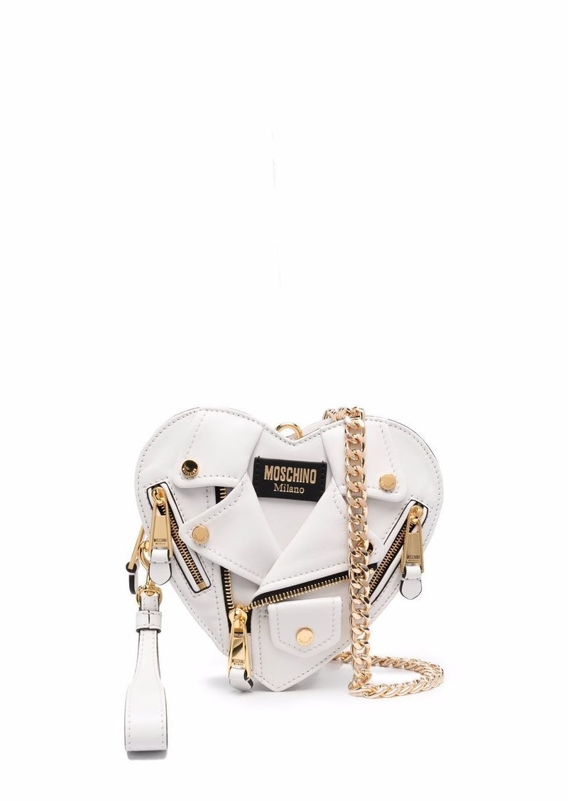 Moschino Heart Biker leather crossbody bag