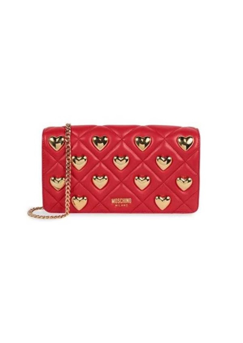 Moschino Heart Leather Chain Shoulder Bag