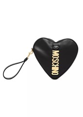 Moschino Heart Logo Leather Clutch