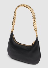 Moschino Heart Logo Napa Leather Shoulder Bag