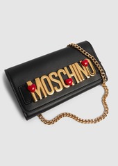 Moschino Heart Logo Nappa Leather Wallet On Chain