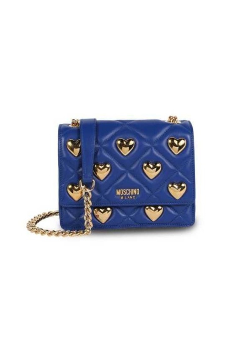 Moschino Heart Quilted Leather Crossbody Bag