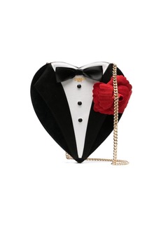 Moschino heart-shaped floral appliqué crossbody bag