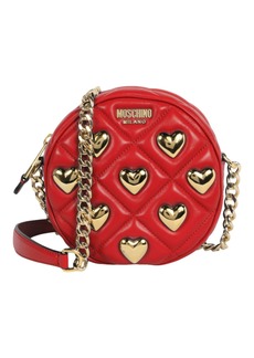 Moschino Heart Studs Quilted Shoulder Bag