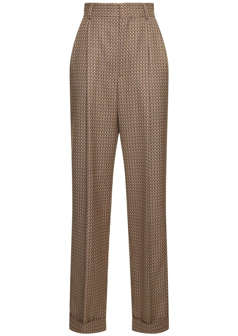 Moschino High Rise Jacquard Straight Pants