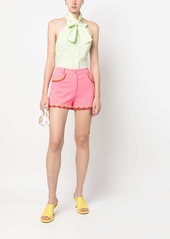 Moschino high-waisted lace-trim shorts
