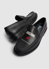 Moschino In Love We Trust Leather Loafers