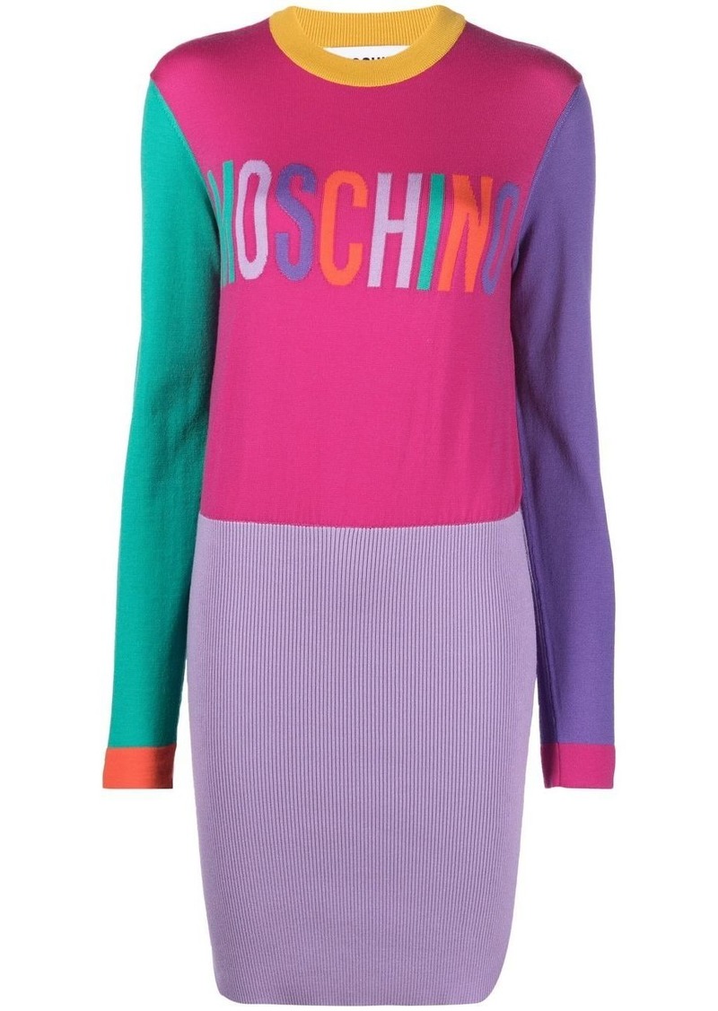 Moschino intarsia logo-knit jumper dress