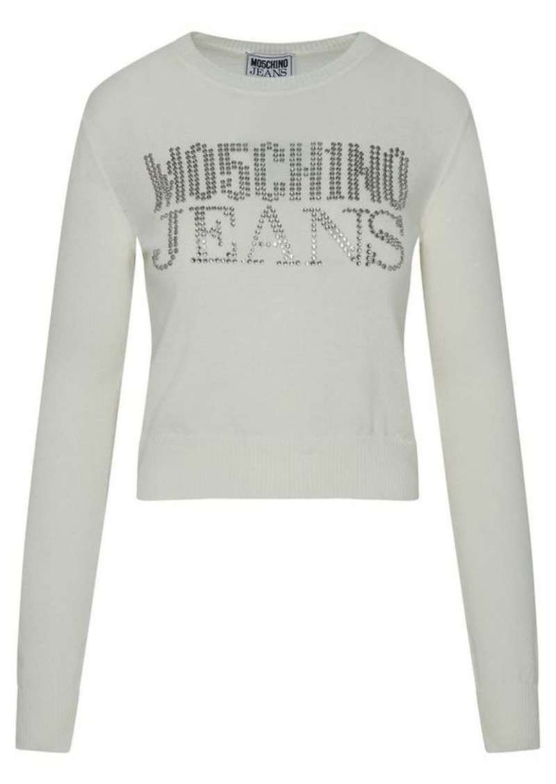 Moschino Ivory virgin wool blend sweater