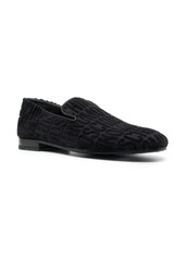 Moschino jacquard leather loafers