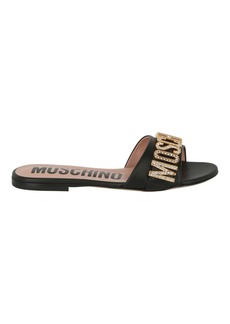 Moschino Jewel Logo Flat Sandals