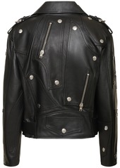 Moschino Leather Belted Jacket W/ Zip Details