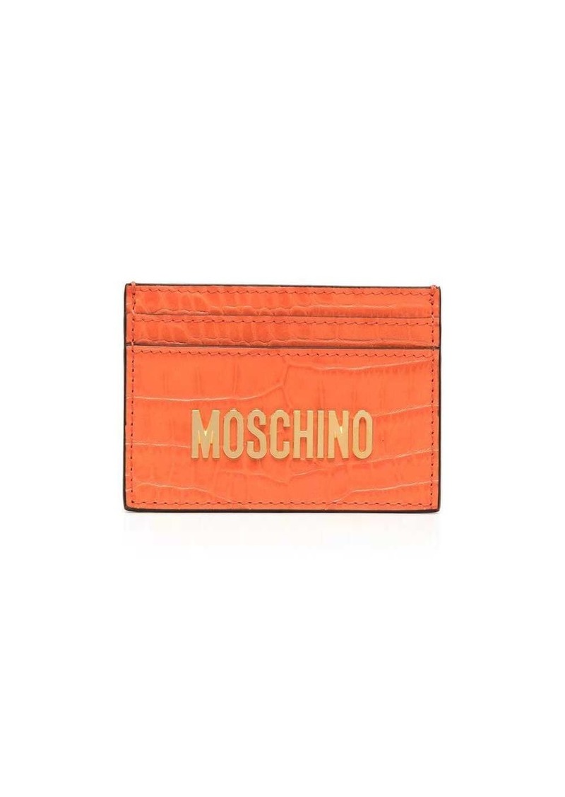 Moschino leather logo-lettering cardholder