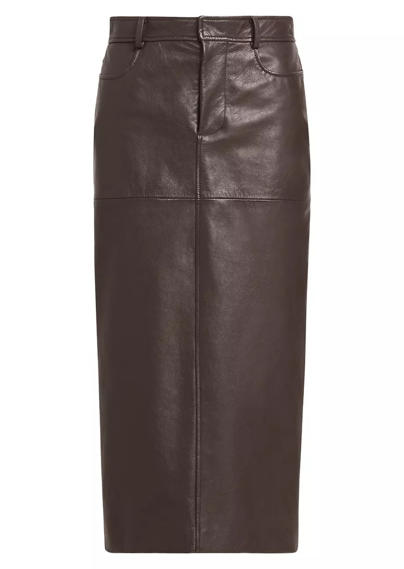 Moschino Leather Pencil Midi-Skirt