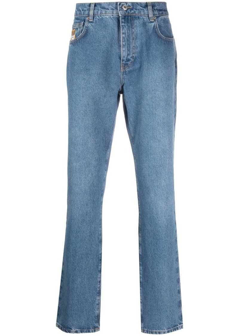 Moschino Leo Teddy-print straight-leg jeans
