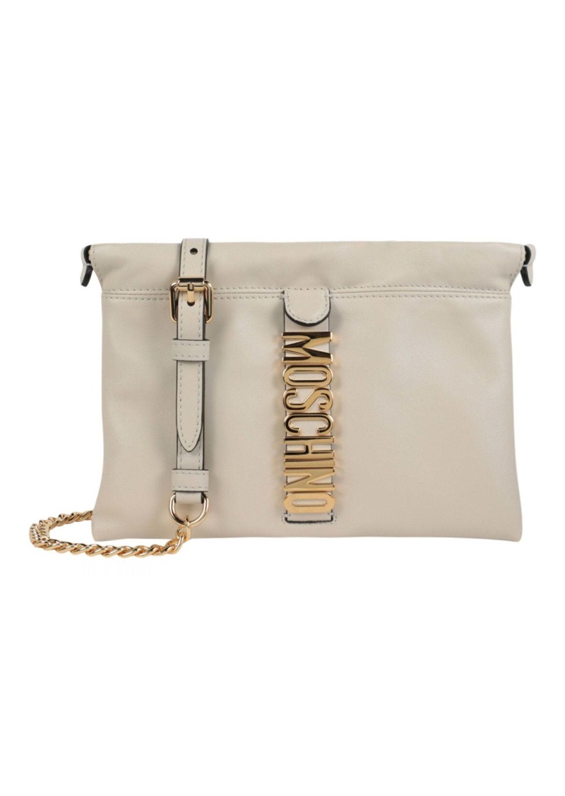 Moschino Logo Belt Drawstring Crossbody Bag