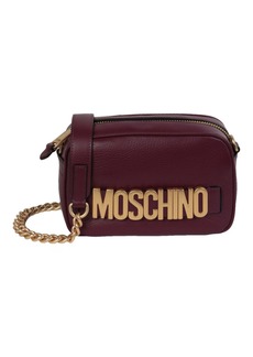 Moschino Logo Belt Leather Crossbody Bag