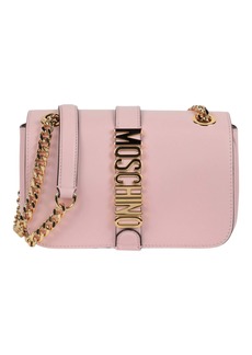 Moschino Logo Belt Leather Crossbody Bag