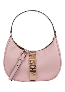 Moschino Logo Belt Leather Shoulder Bag