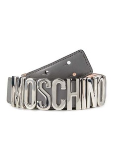 Moschino Logo Buckle Nappa Leather Belt