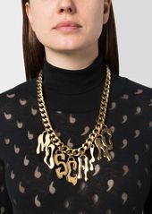 Moschino logo-charm chain necklace