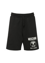 Moschino Logo Print Cotton Sweat Shorts