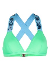 Moschino logo-embossed non-wired bikini top