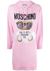 Moschino logo embroidered graphic print hoodie dress