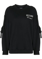 Moschino logo-embroidered laced-sleeve sweatshirt