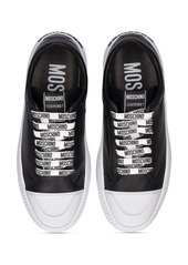 Moschino Logo Faux Leather Low Top Sneakers