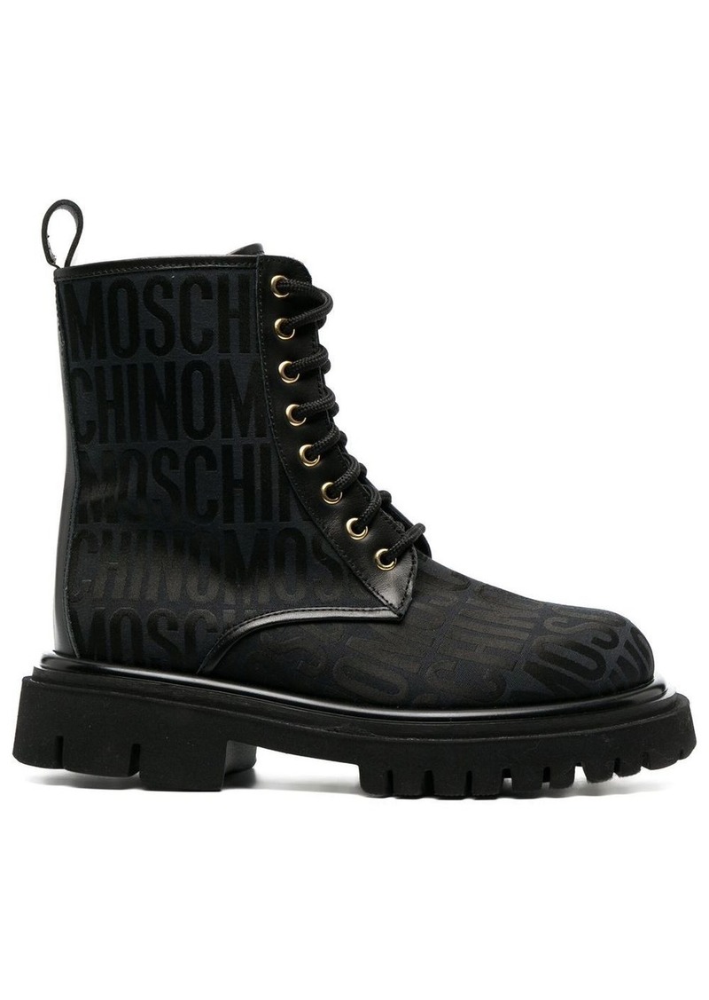 Moschino logo-jacquard ankle boots